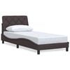 vidaXL Bedframe zonder matras 90x200 cm stof donkerbruin