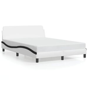 vidaXL Bedframe "Dover" kunstleer zwart en wit 120x200 cm