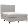 vidaXL Boxspring met matras en LED stof lichtgrijs 140x190 cm