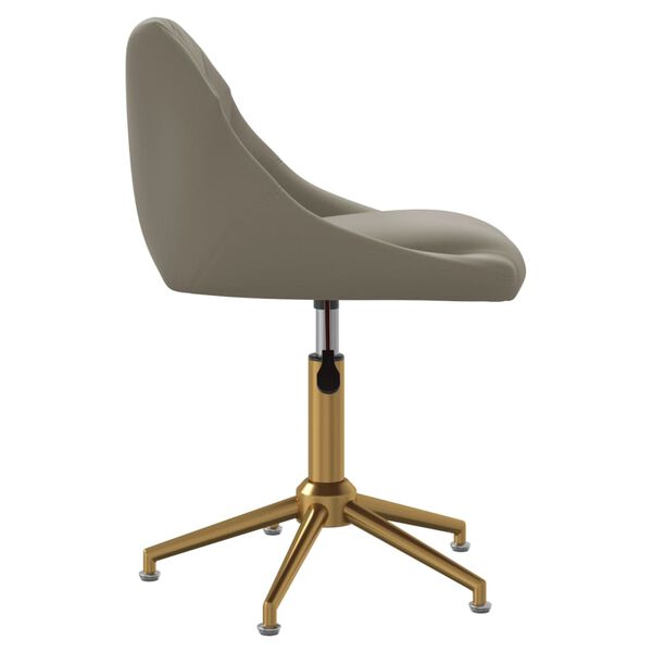 vidaXL Eetkamerstoel draaibaar fluweel lichtgrijs