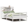 vidaXL Bed met boekenkast zonder matras grenenhout wit 135x190 cm