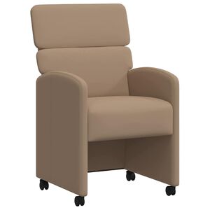 vidaXL Eetkamerstoelen met Wieltjes 2 pcs Cappuccino 58 x 65 x 98 cm
