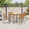 vidaXL Tuin Eetset 5 pcs Grijs poly rattan