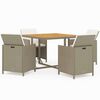 vidaXL 5-delige Tuinset met kussens poly rattan beige