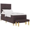 vidaXL Boxspring bed met hoofdeinde Donkerbruin 190 x 90 cm Stof