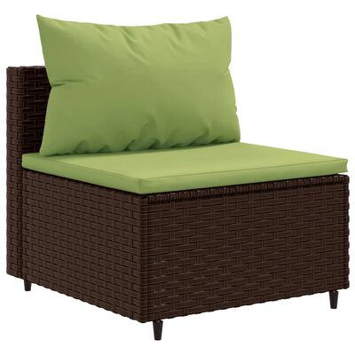 vidaXL 7-delige Loungeset met kussens poly rattan bruin