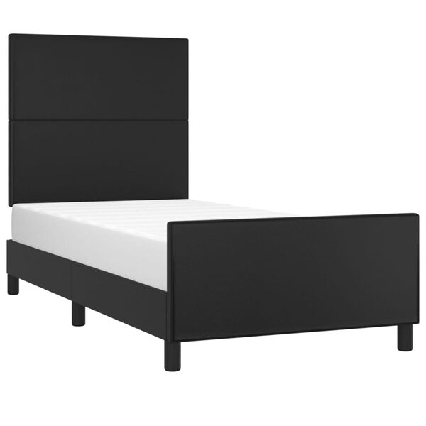 vidaXL Bedframe met hoofdbord kunstleer zwart 100x200 cm