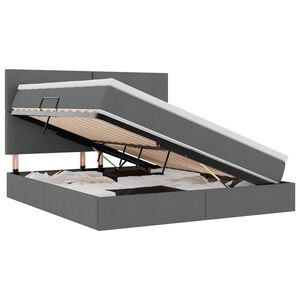 vidaXL Opslag bed met matras Donkergrijs 180 x 200 cm Polyester