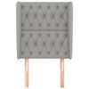 vidaXL Hoofdbord met randen 83x23x118/128 cm stof lichtgrijs