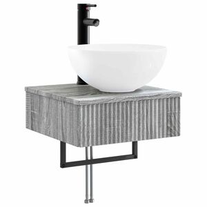vidaXL Wandgemonteerde Wastafel Grijs Sonoma 40 x 41 x 40,5 cm
