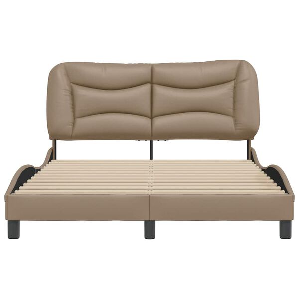 vidaXL Bedframe zonder matras "Hvar" kunstleer cappuccinokleurig 140x200 cm