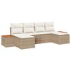 vidaXL Tuin Sofa Set 6 st Beige en Cr&egrave;me Poly Rattan
