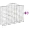 vidaXL Schanskorven 8 st gewelfd 200x50x140/160 cm ijzer