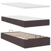 vidaXL Bed poef met matras en LED's 90x200 cm stof donkerbruin