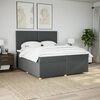 vidaXL Boxspring met matras stof donkergrijs 200x200 cm