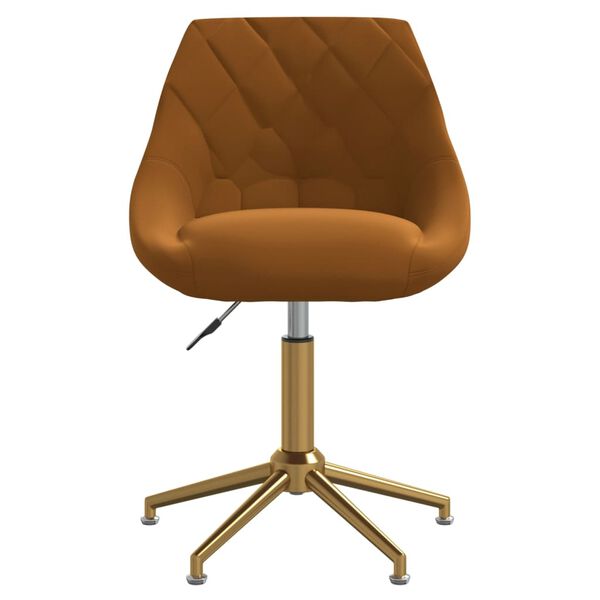 vidaXL Eetkamerstoel draaibaar fluweel bruin