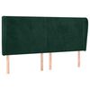 vidaXL Hoofdbord met randen 183x23x118/128 cm fluweel donkergroen