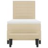 vidaXL Boxspringbed met matras met hoofdeinde Cr&egrave;me 90 x 200 cm Stof