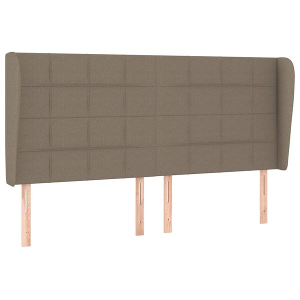 vidaXL Hoofdbord met randen 183x23x118/128 cm stof taupe