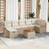 vidaXL Tuin Sofa Set met kussen met opslag 8 pcs Beige Poly riet