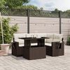 vidaXL 5-delige Loungeset met kussens poly rattan bruin