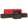 vidaXL Tuin Sofa Set 6 st Bruin poly rattan