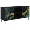 vidaXL Tv-meubel WIJHE 102 x 33 x 51 cm Zwart eiken Bewerkt hout