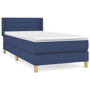 vidaXL Boxspring met matras stof blauw 80x200 cm