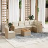 vidaXL 7-delige Loungeset met kussens poly rattan beige