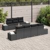 vidaXL Tuinbankenset met kussen 8 pcs Zwart poly rattan