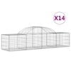 vidaXL Schanskorven 14 st gewelfd 200x50x40/60 cm gegalvaniseerd ijzer