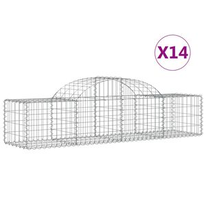 vidaXL Schanskorven 14 st gewelfd 200x50x40/60 cm gegalvaniseerd ijzer