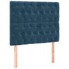 vidaXL Boxspring met matras fluweel donkerblauw 90x190 cm