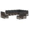vidaXL Tuinbankenset 12 st Grijs poly rattan