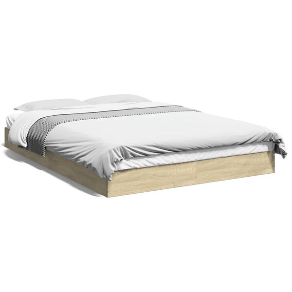 vidaXL Bedframe zonder matras hout sonoma eikenkleurig 120x200 cm