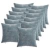 vidaXL Kussen 12 st HEERLEN Lichtblauw 40 x 40 cm Chenille Stof