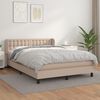 vidaXL Boxspring met matras kunstleer cappuccinokleurig 140x190 cm