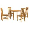 vidaXL Eetkamerset 5 st Beige Massief Eikenhout