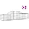 vidaXL Schanskorven 6 st gewelfd 200x50x40/60 cmgegalvaniseerd ijzer