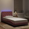vidaXL Bedframe met LED zonder matras fluweel roze 100x200 cm