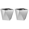 vidaXL Plantenbak 2 pcs Zilver 40 x 40 x 40 cm Gegalvaniseerd staal