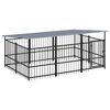 vidaXL Hondenkennel met dak 5,63 m&sup2; staal