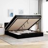 vidaXL Ottoman bed met matras 160x200cm stof zwart