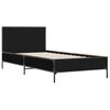 vidaXL Bedframe bewerkt hout en metaal zwart 75x190 cm