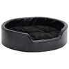 vidaXL Hondenmand 69x59x19 cm pluche en kunstleer zwart
