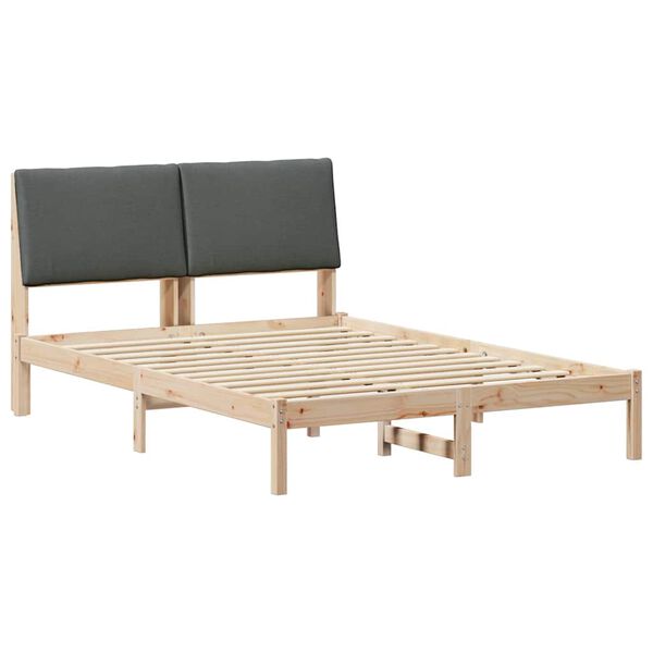 vidaXL Bedframe Bruin en donkergrijs 160 x 200 cm Massief grenenhout
