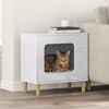 vidaXL Kattenhuis Glanzend Wit 51 x 30 x 52 cm Bewerkt hout
