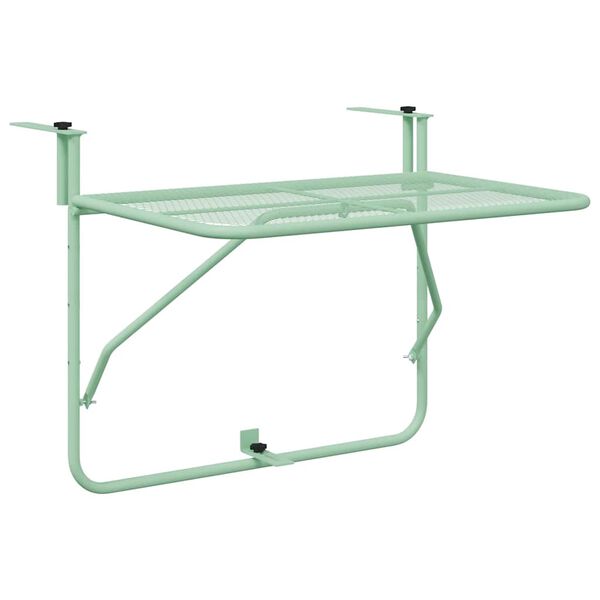 vidaXL Hangende Balkon Tafel Muntgroen 60 x 39 x 65 cm Staal