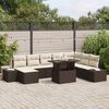 vidaXL Tuin Sofa Set met opslag 9 pcs Bruin Poly riet