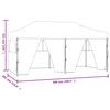 vidaXL Partytent met 4 zijwanden inklapbaar 3x6 m staal antraciet